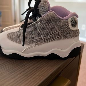 White and Purple toddler girl Jordan sneakers